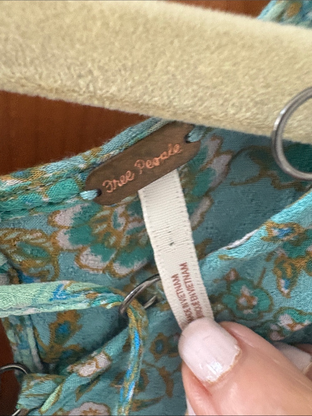 Free People Teal & Blue Lace-Up Sleeveless Maxi Dress - Picture 3 of 4